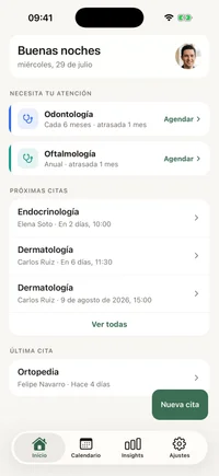 FichaMed en iPhone: citas y registros de salud