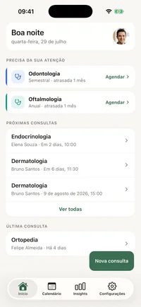 FichaMed no iPhone: consultas e registros de saúde