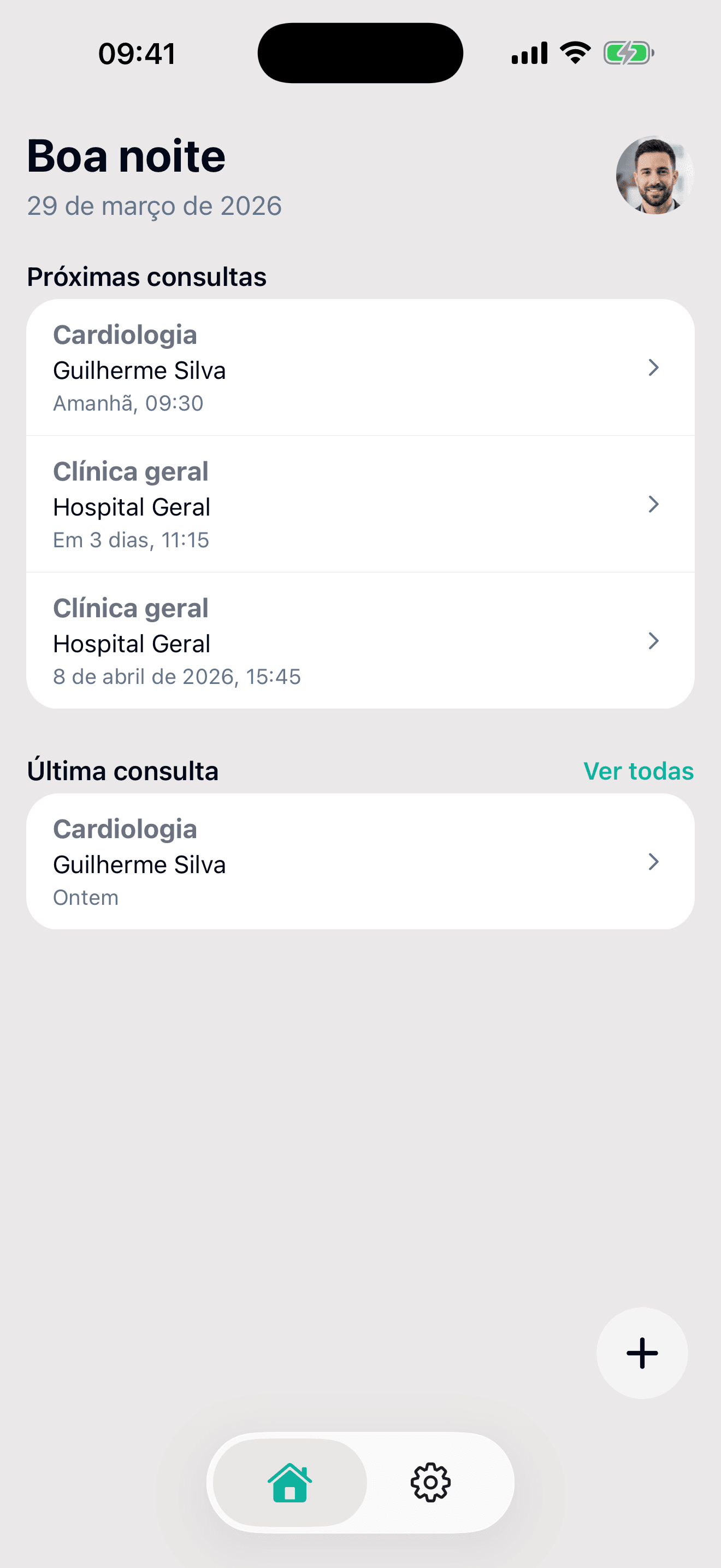 FichaMed no iPhone: consultas e registros de saúde